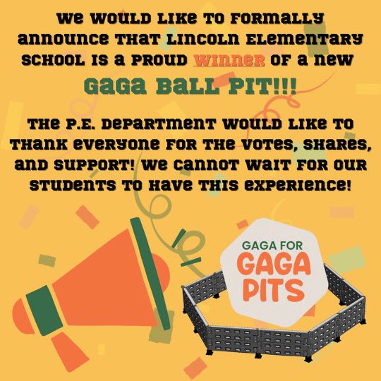 Thank you all for helping us win! We’re all so excited and so very appreciative! 🥳
<a href="/TCBOE_LES/">Lincoln Elementary</a> <a href="/TCBOE/">Talladega Co Schools</a>