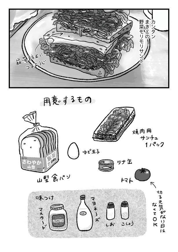 休日の朝は野菜モリモリサンド🥪
#漫画が読めるハッシュタグ 