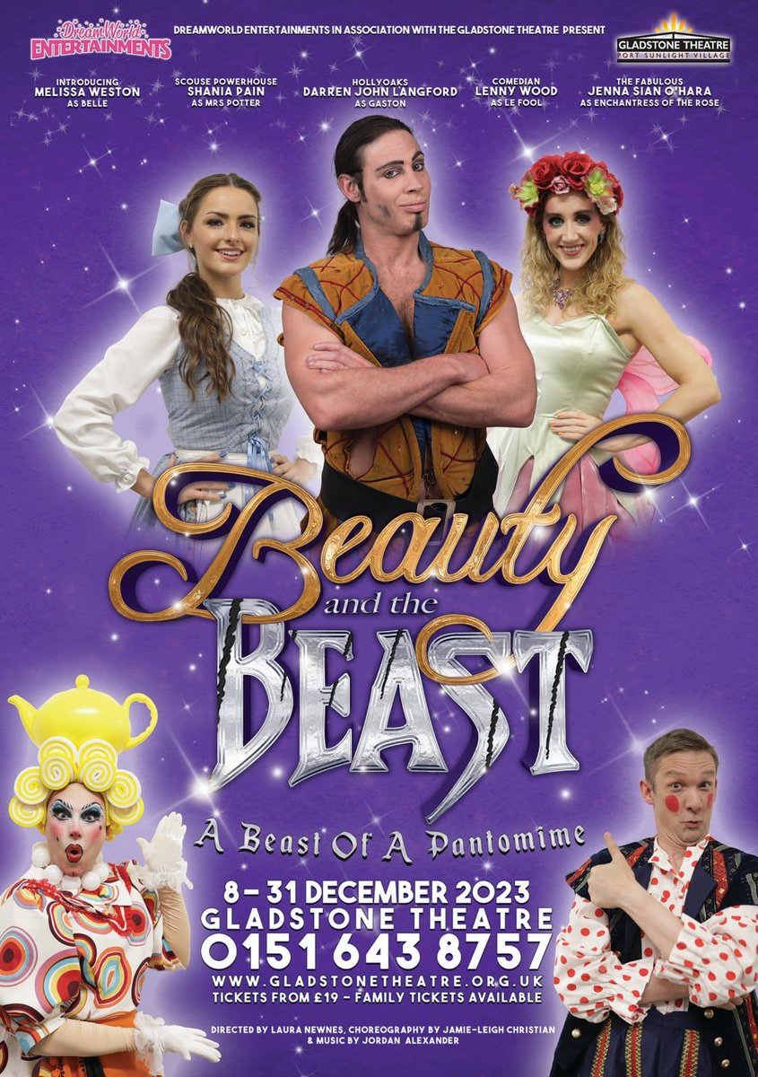 DreamworldEnts's tweet photo. Check out this years Port Sunlight panto poster!!

With a fabulous cast, magic, lots of sparkle and a journey to find spell breaking love, this really will be one BEAST of a pantomime!

Book your tickets now!

🎟 - https://t.co/cYlQCEYCMw
📞 - 0151 643 8757 https://t.co/MA8VlAcWB1