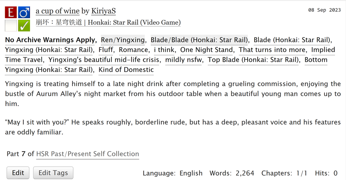 KiriyaS_55's tweet photo. a cup of wine by KiriyaS - 崩坏:星穹铁道 | Honkai: Star Rail (Video Game) https://t.co/G7S81ZOFiE via @ao3org
#Bladecest Ren/Yingxing oneshot https://t.co/01CjrLbjfM