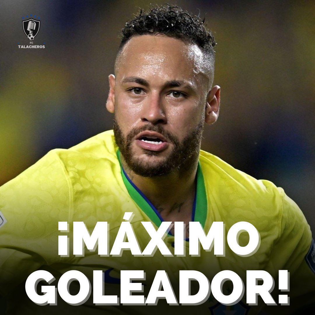 TalacherosFC's tweet photo. 👀🇧🇷¡NEYMAR JR. ES MÁXIMO EL GOLEADOR DE BRASIL!🇧🇷👀

El atacante de 31 años llegó a 79 goles con la camiseta de la canarinha superando la marca de 77 de O’Rei Pelé.👀

#brasil #goleador #futbol #sudamerica #neymar #pele https://t.co/4Un7punUzD