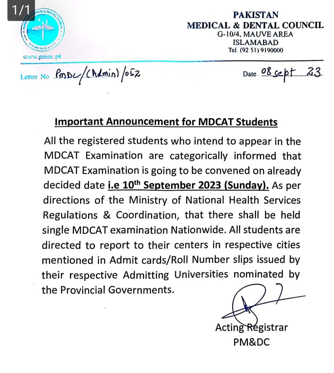 Important Announcement