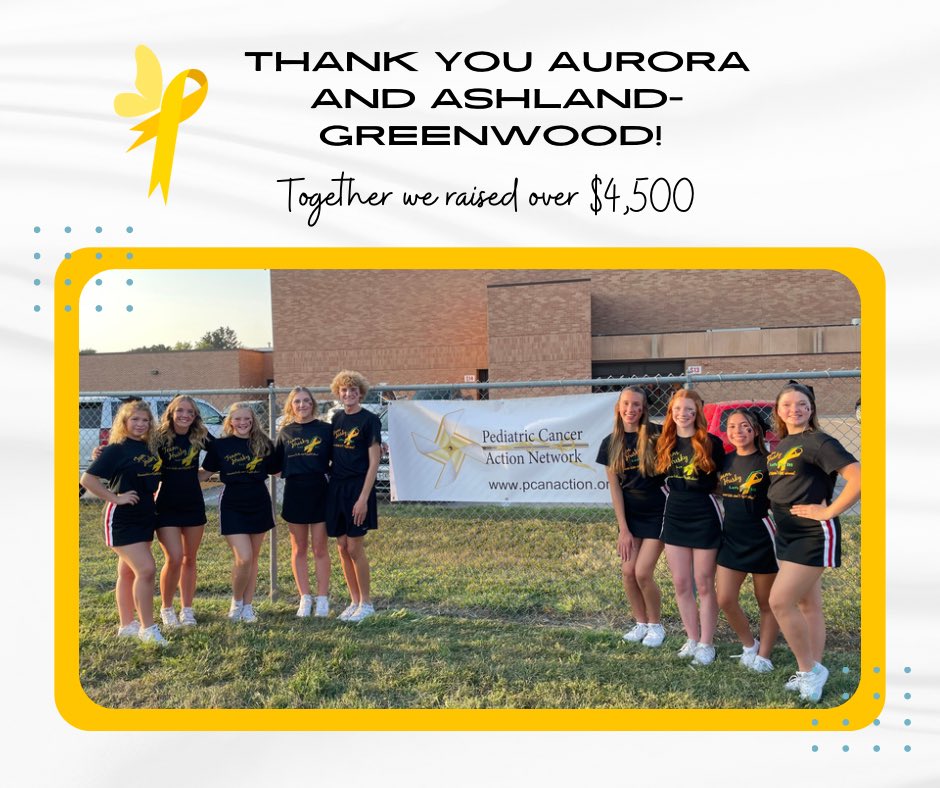 Thank you Husky Nation and our friends from Ashland-Greenwood in supporting the fight against Pediatric Cancer! #aurorahuskies