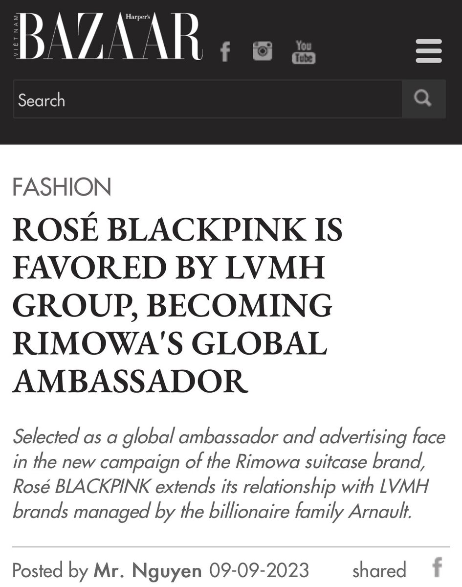 Blackpink's Rosé Is RIMOWA's Newest Global Brand Ambassador. Fans Dub Her  'Luxury Brand Queen