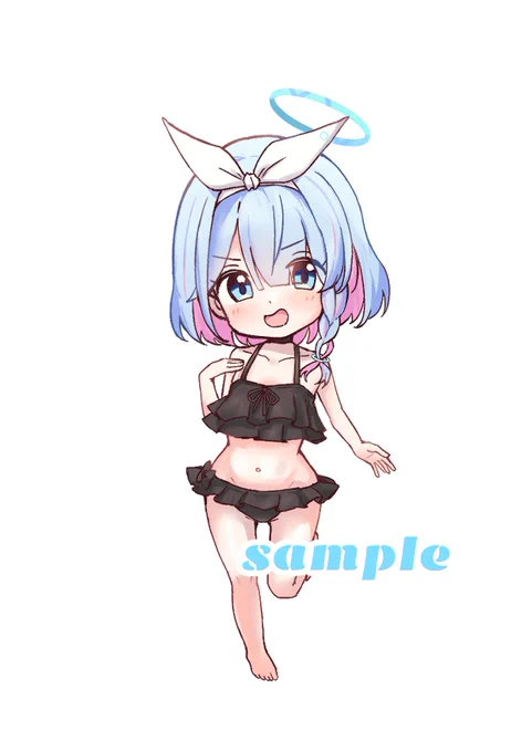 アクスタ用に黒ビキニなアロナぁちゃん描きました