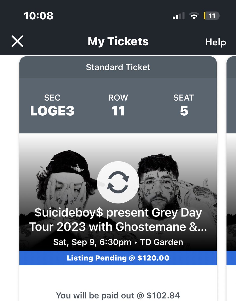Lukkrative's tweet photo. #greyday Sellling 2 Greyday tickets 90$ each loge seats DM ASAP #G59 #suicideboys https://t.co/EpAzs5XpNt