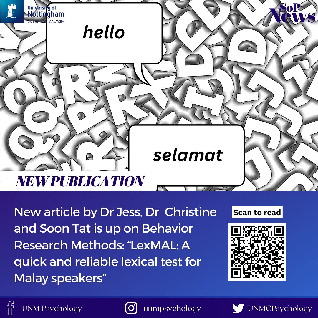 Scan the QR code to read the article! 📋
.
.
.
#unmpsychology #schoolofpsychology #newpublication #dralessiobellato #universityofnottinghammalaysia