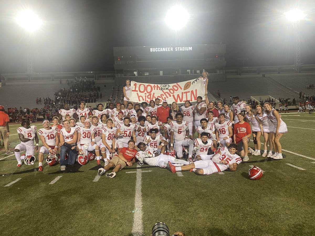 coles_coach's tweet photo. Incredibly proud of @ElCampoFootball!!! 
KEEP. TRUSTING. THE. PROCESS!!!

Huge CONGRATULATIONS to @CoachTReeve on his 100th win!!!! 
#umw https://t.co/FPOvLTj1jN