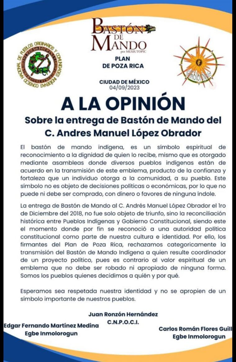 SoySimpsonito's tweet photo. Los representantes de los pueblos indígenas: "¡No, no hagas eso AMLO, para eso no era el bastón de mando!" https://t.co/1ASzgRdAEu