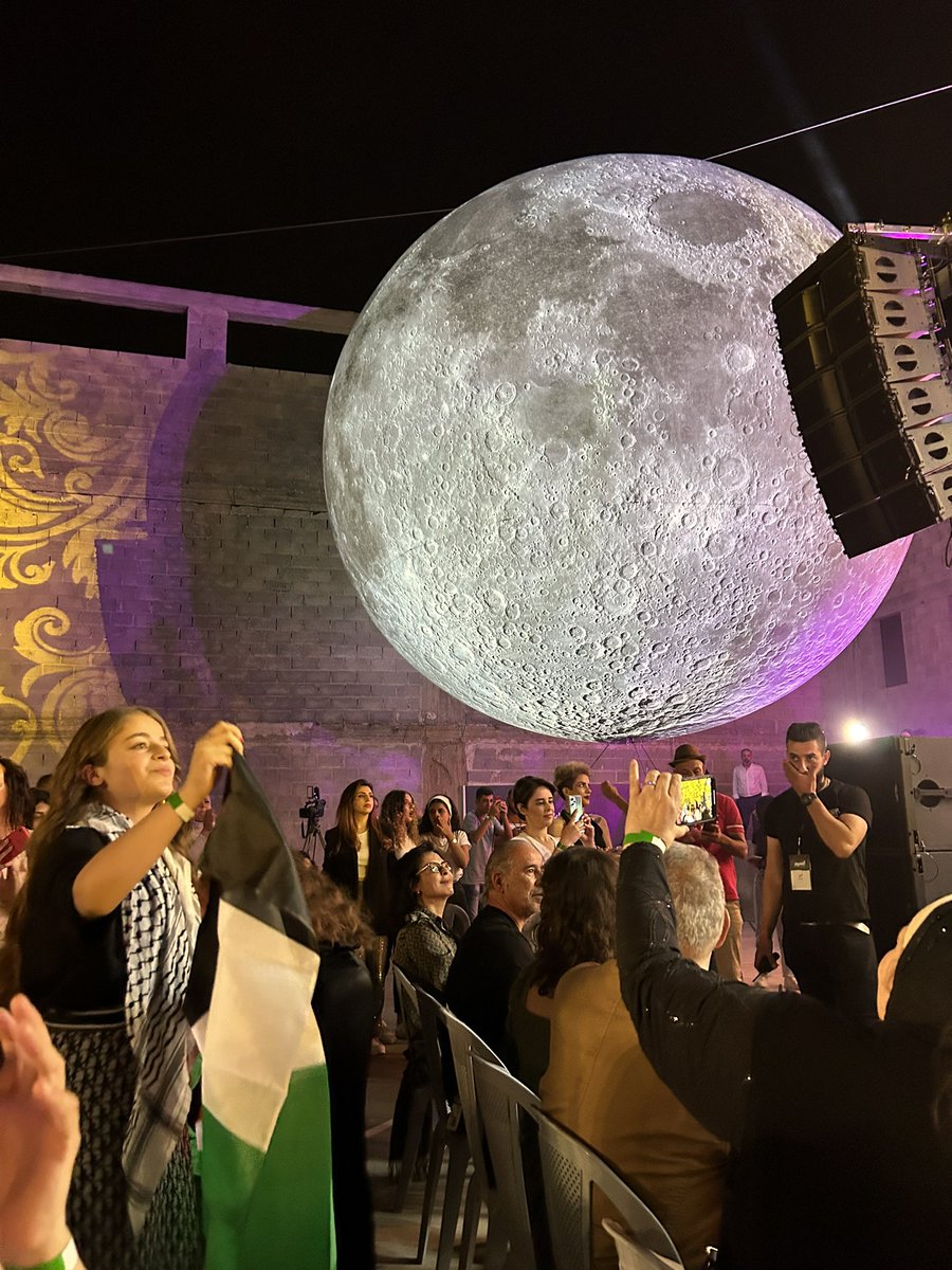 MartinDaltry's tweet photo. Moonlit opening of #AlMakhrourFestival with Arab Idol @MohammedAssaf89 &amp; #MuseumoftheMoon by @lukejerram @INADTHEATER #BeitJala #Palestine https://t.co/Vx2nNeDJjd