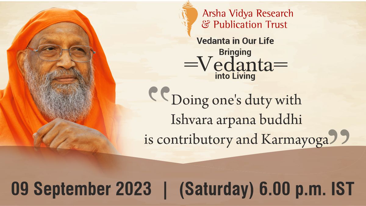 avrandpt's tweet photo. The Vedanta in Our Life series is hosted on Saturdays (6 to 6.30 p.m. IST) https://t.co/escaWckLN7   Swamiji’s writings, discourses and talks are available in physical and digital formats at https://t.co/EnYW2ygA6P https://t.co/0nOv95M6qC