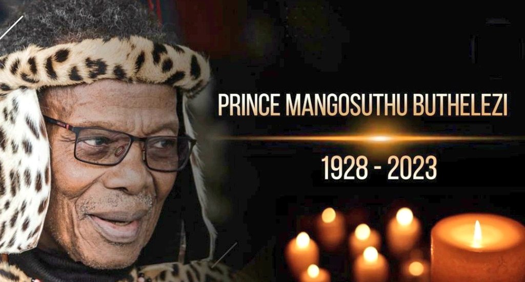 #BreakingNews Zulu traditional prime minister and IFP founding president, Prince Mangosuthu Buthelezi has died, aged 95 #SABCNews  #MangosuthuButhelezi #RIP