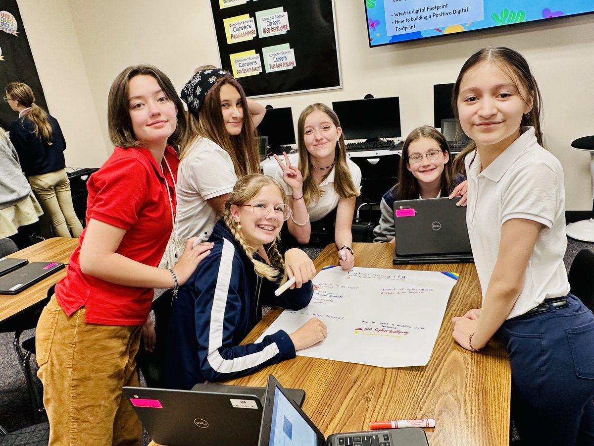 My amazing students are working together on a group project about internet safety, ensuring a brighter digital future for all. 📚💻 #whyiquest #InternetSafety #FutureLeaders #Collaboration