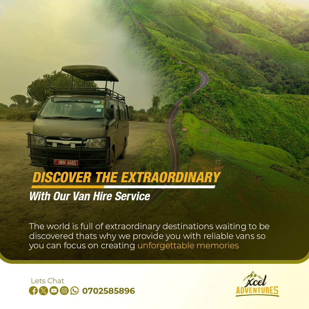"🌟 Explore the Extraordinary 🚐✨ with our Van Hire service! From scenic road trips to family adventures, the world is yours to discover. Don't miss out – SHARE this exciting news and FOLLOW us for more travel inspiration! 🌍 #VanHire #TravelGoals #FollowUs"