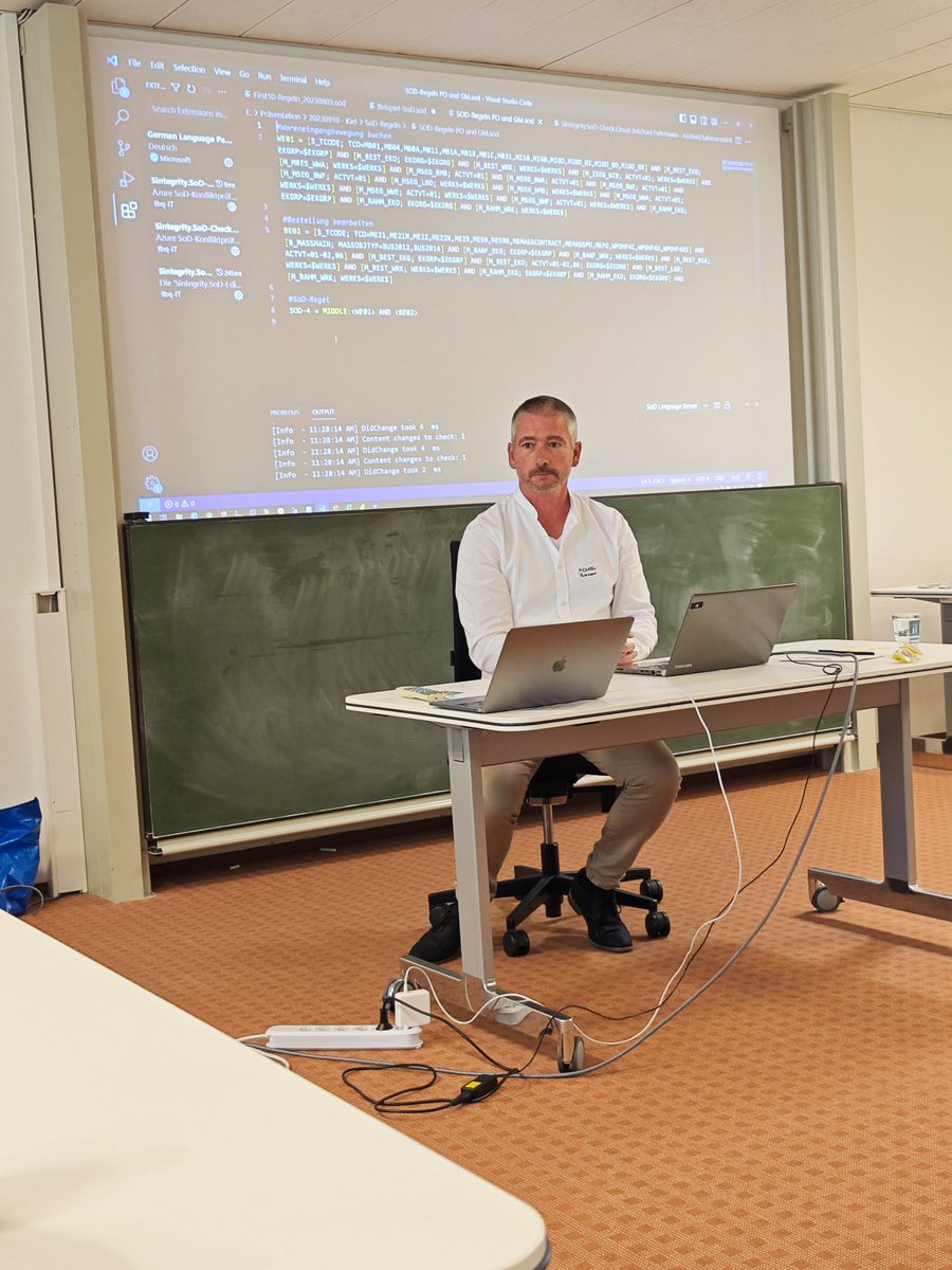 Timo_John's tweet image. #sitKiel great Talk from Michael on Security and analyze of roles from SAP system. #sapsecurity