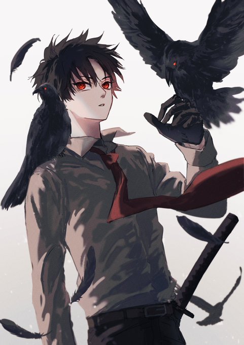 「crow red eyes」 illustration images(Latest)