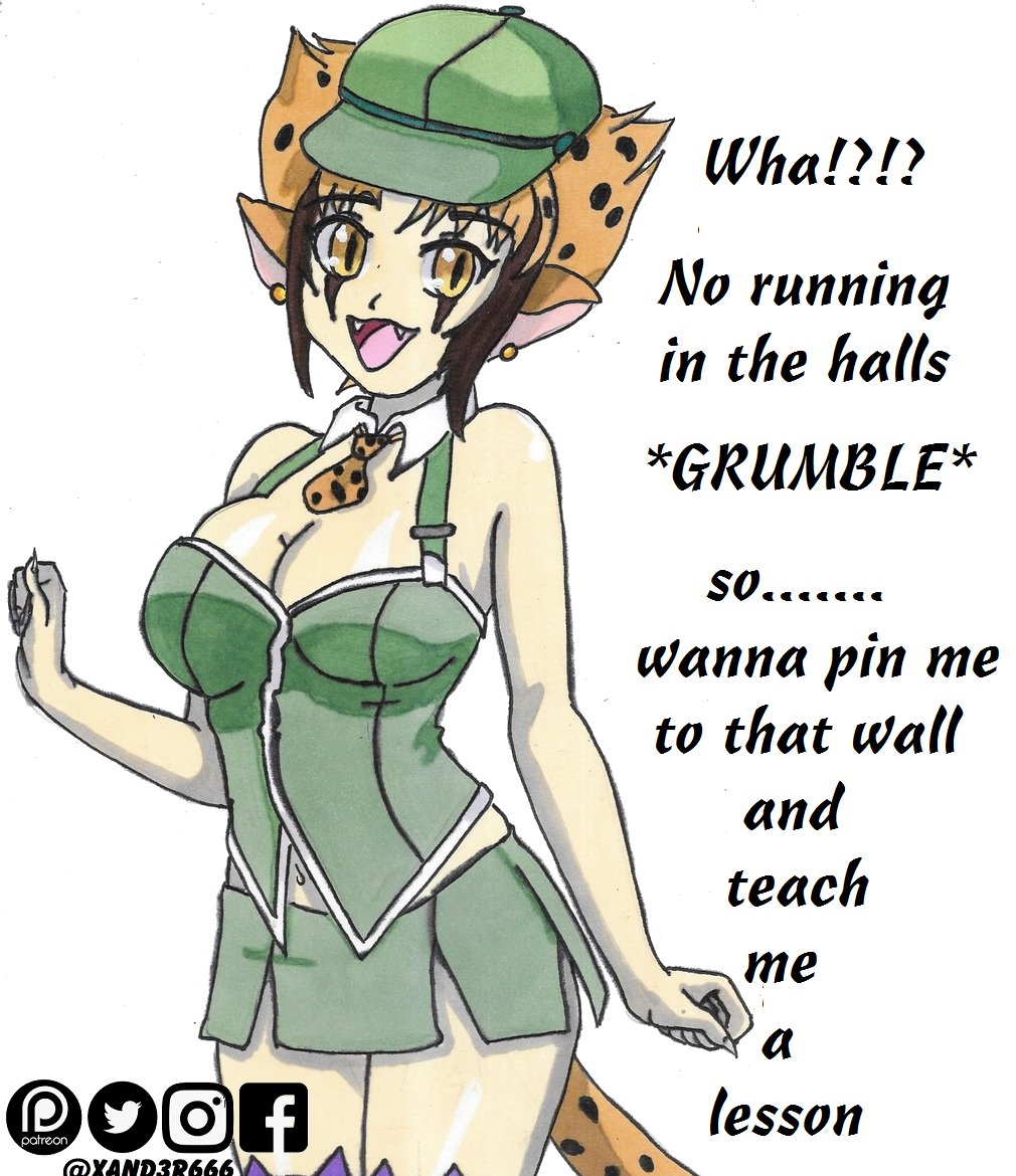 xand3r666's tweet photo. It's #BackToSchool with the #Catara of @MiosChannel & @sadpandastudios @CrushCrush in her custom #uniform
#crushcrush #fanart #cheetah #speeddating #traditionalart https://t.co/D2TmW18xr5