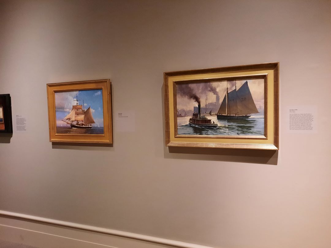 It’s opening day! Stop by to see Reflective Impressions: The 19th National Exhibition of The American Society of Marine Artists featuring 113 works by artists from around the country.