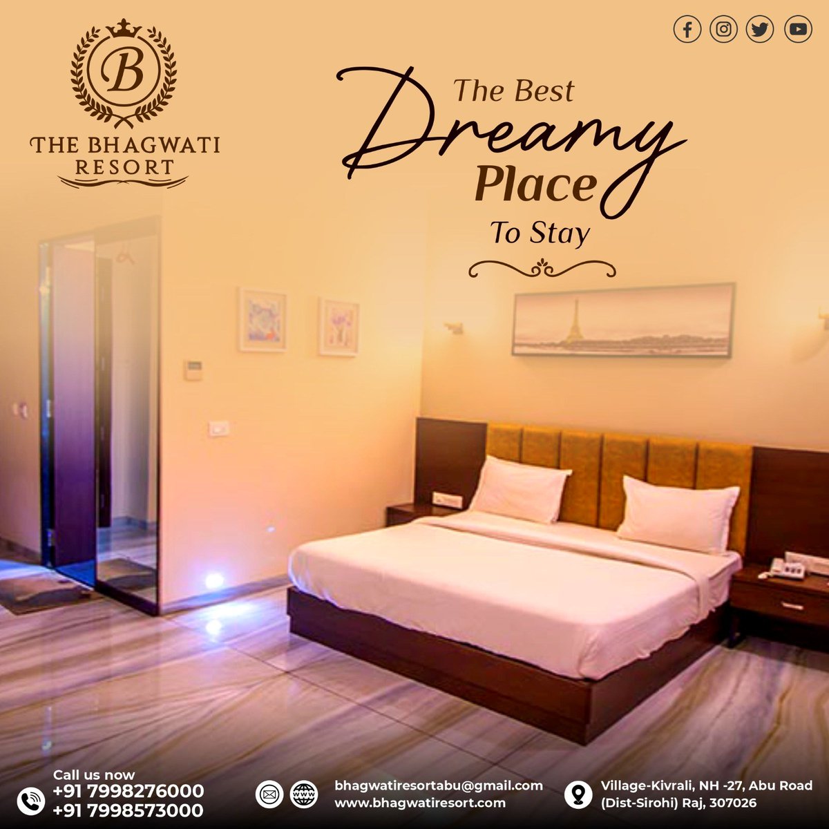 The Best Dreamy Place to be at The Bhagwati Resort!...
Get ready to romanticize your life in the most dreamy & beautiful,Royal style as our spacious and beautifully decorated rooms &suites will take you on your most dreamy escape.
.
#thebhagwatiresort #aburoadresort #bestresorts