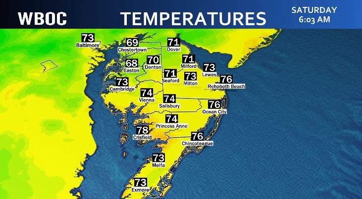 🌦️ GOOD MORNING DELMARVA!

We're finally breaking the heat wave with some cooler temperatures for Saturday.

The day won't be a washout, but keep your eyes to the sky and an umbrella nearby - some storms are possible!

More details coming up on WBOC News This Morning through 8am!
