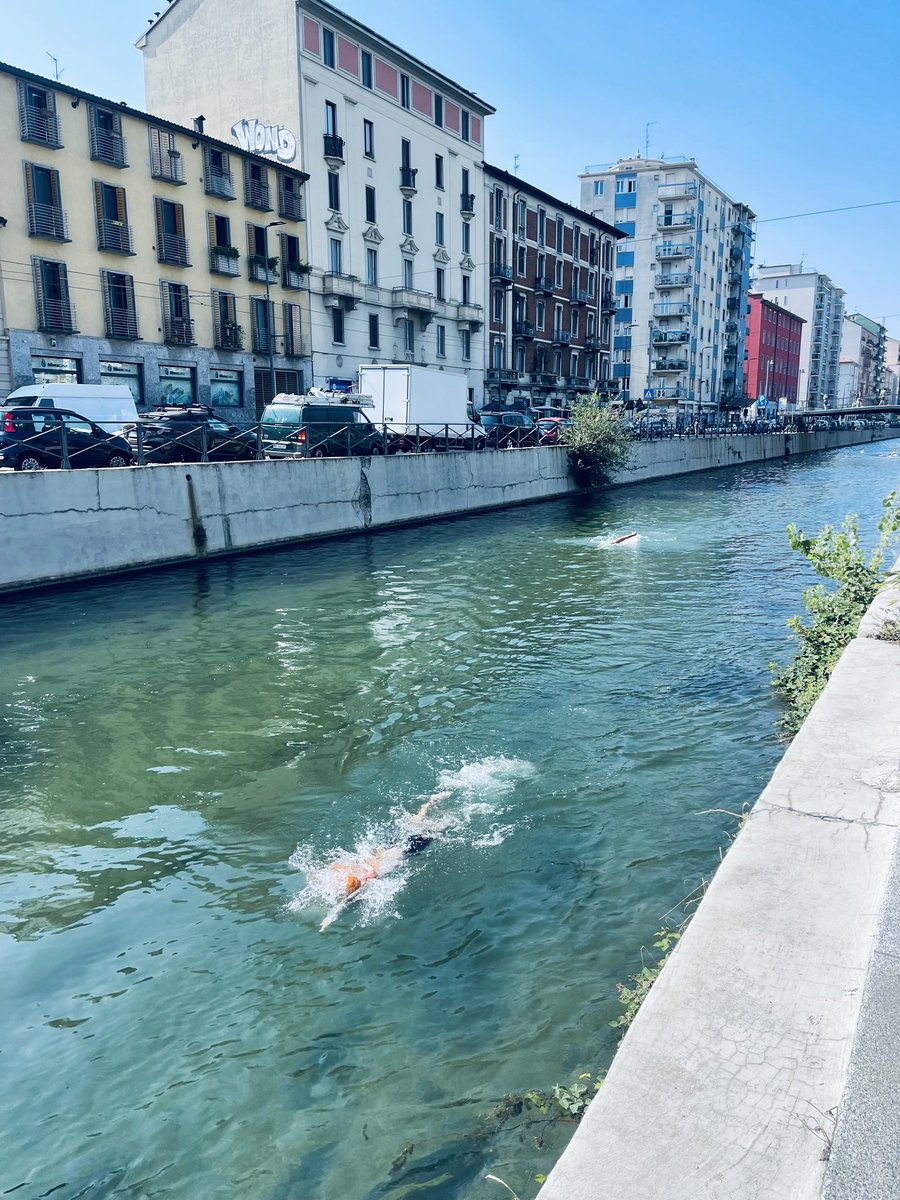 C’è chi corre e chi nuota… #naviglio #iocorroqui #running