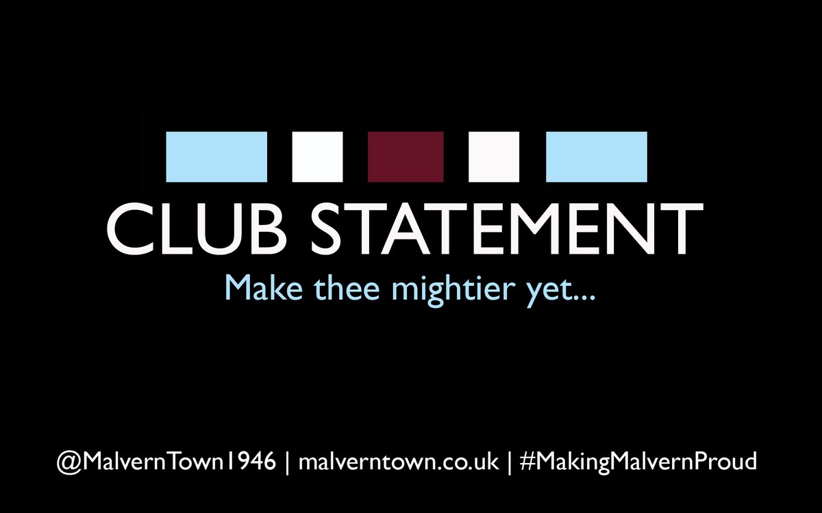 STATEMENT: We can confirm that the kick-off time for today's Isuzu FA Trophy clash with <a href="/MouseholeAFC/">𝗠𝗢𝗨𝗦𝗘𝗛𝗢𝗟𝗘 𝗔𝗙𝗖</a> has been put back to 3.30pm...

#MakingMalvernProud
