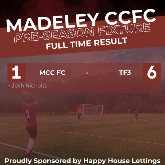 Last weekends fixture to start the league campaign against TF3 ended in a disappointing 6-1 loss. 

Our only goal from Joshua Nicholls to lessen the blow somewhat. 

We go again this week 💪🏼