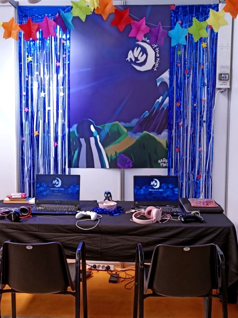 Todo listo en <a href="/IndieDevDay/">IndieDevDay</a> para que probéis la demo ✨ (y unas ricas avychuelas 😋)