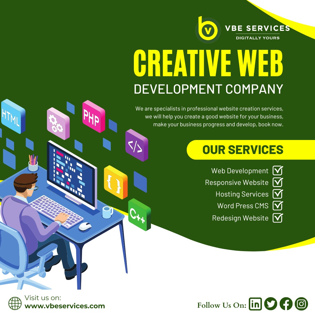 Elevate Your Online Presence with Our Expert Web Development Services! 🚀
#WebDevelopment #ResponsiveWebsite #HostingServices #WordPressCMS #WebsiteRedesign #CreativeWebDevelopment #BusinessProgress #DigitalTransformation #OnlinePresence #BookNow