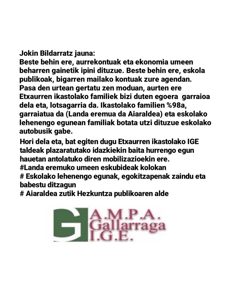 Areta Herri Eskola Ehun Urte (@aretakoeskola) on Twitter photo 