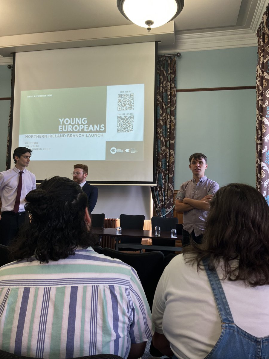 Yfgoneisland's tweet photo. Great to be in attendance today at the launch of the Young Europeans @youngeuromove @JefIreland branch in Queens University. The way forward for the north is Europe and it is great to see people from all over Ireland in attendance as we continue to work for a better future https://t.co/YNLse5GIUW