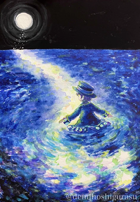 #日常水彩祭素敵な水彩のお祭り参加させていただきます!星や絵画や魔法などの自創作世界を水彩でふわふわ楽しく描いてます。最近は筆跡を残す塗り方が好きです。見ていっていただけると幸いです 