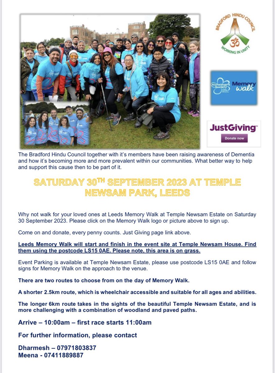 dmistry6621's tweet photo. Leeds Memory Walk, come & support us & show solidarity against this awful illness.
Register below
https://t.co/tAXZ95KtjV
Donate
https://t.co/OTZQfwjA90.
#LeedsMemoryWalk
@alzheimerssoc @AlzSocDemVoice @bh_council @BfdForEveryone @IFNetUK https://t.co/rxuNemnSAx