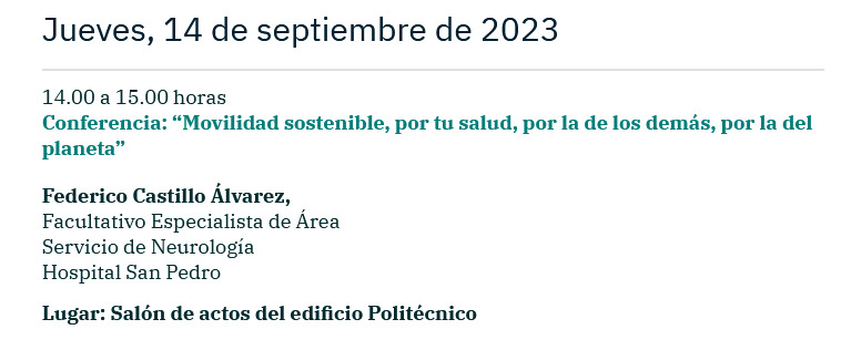 fedefedeson's tweet photo. Recordaros que esta semana que viene se inicia la semana de la movilidad activa de la Universidad de la Rioja, donde tengo el placer de participar con una charla el día 14 (14:00) sobre sus beneficios en la salud. 
Se requiere inscripción
https://t.co/ZXC1T7jCwx https://t.co/tqqPSHXFdT