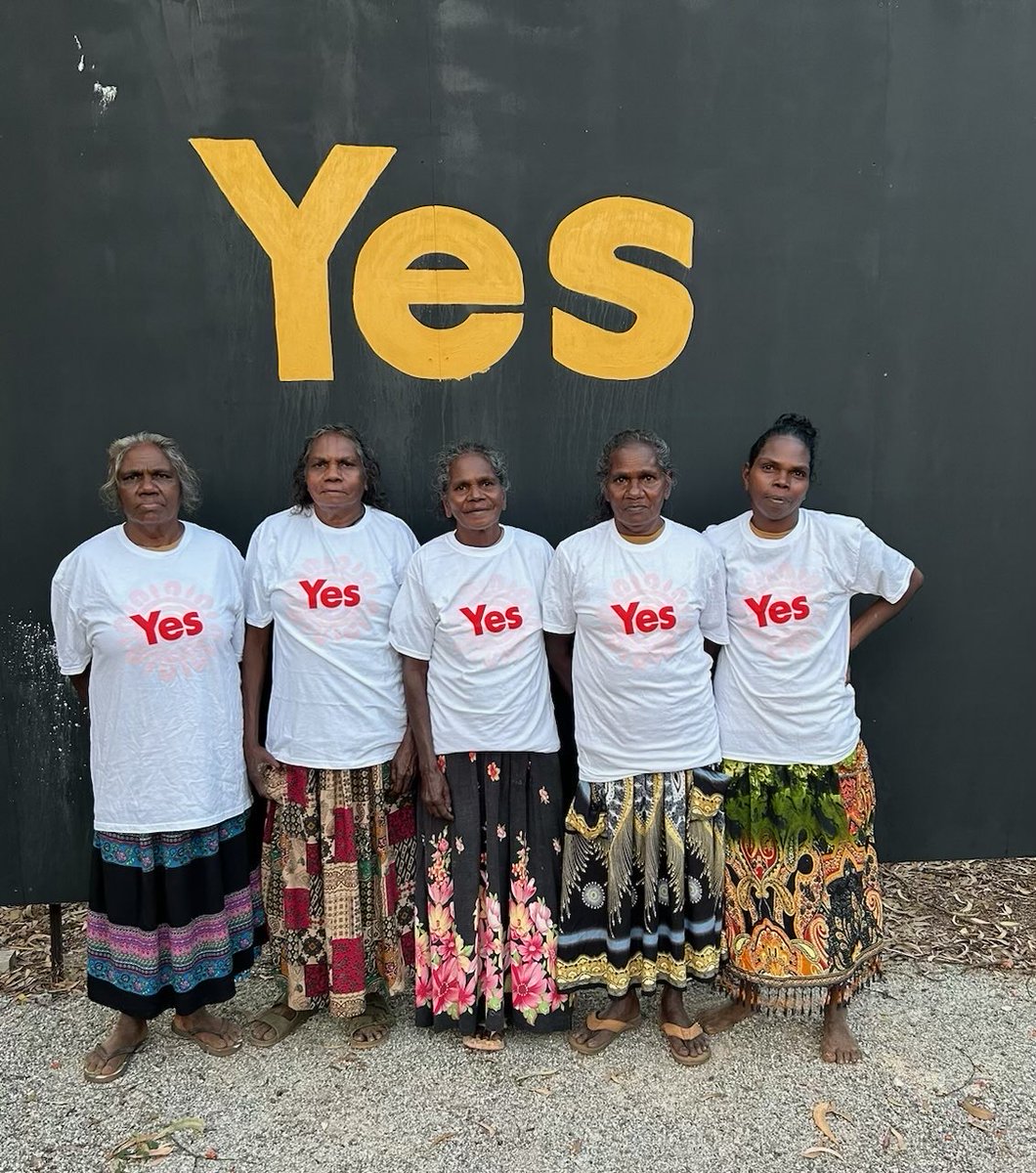 yes23au's tweet photo. Hello from Northeast Arnhem Land! 

Meet the women of Culture College, who run educational programs for students, teachers, and professionals to learn together through culture. 

#yes23 https://t.co/WUMCNmlGcU