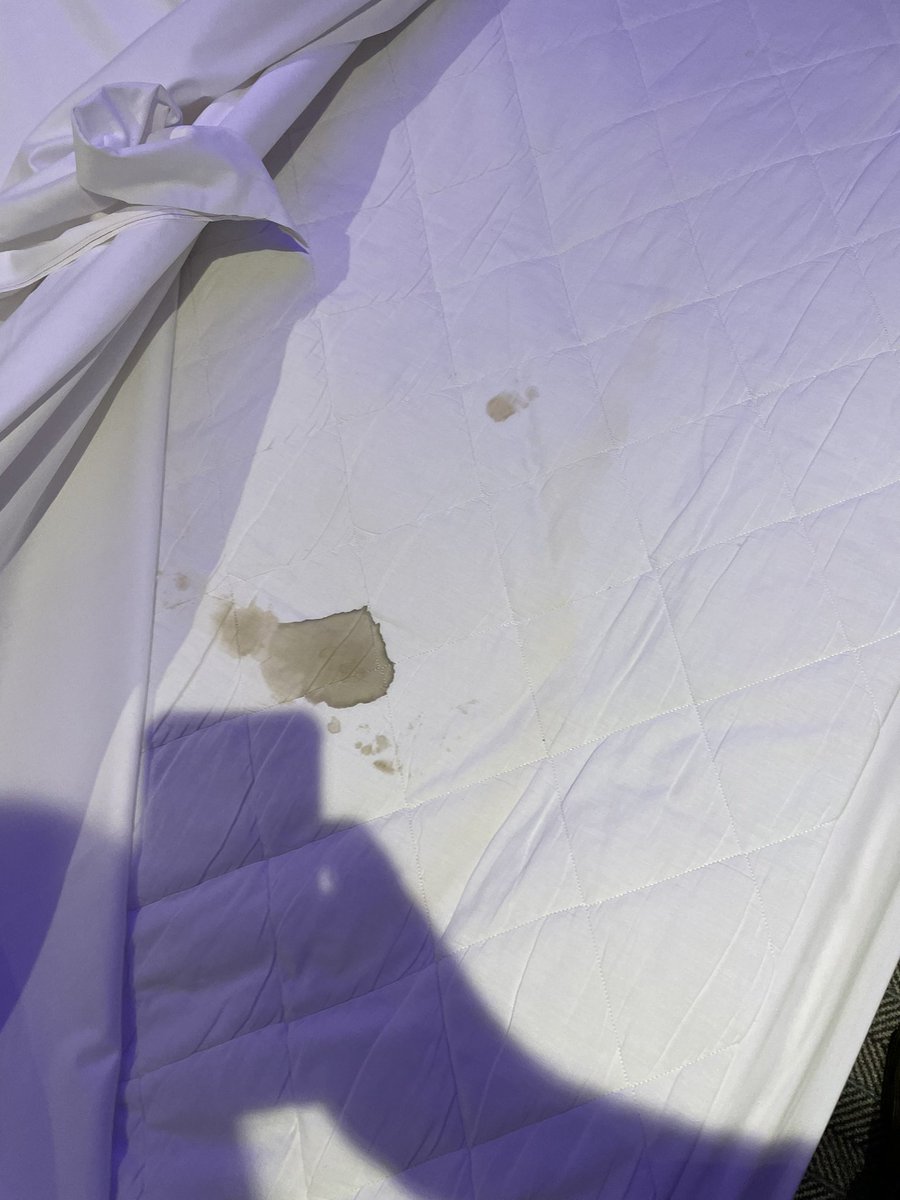 jdtwatson's tweet photo. @premierinn  still awaiting a reply to my complaint WHB-1915666-V1H5 in regards to finding old stained blood sheets in my clean room as I got into bed. No way this wasn’t seen by the house keeping team. It wasn’t a good night guarantee at all! https://t.co/2S9yM8wa1g