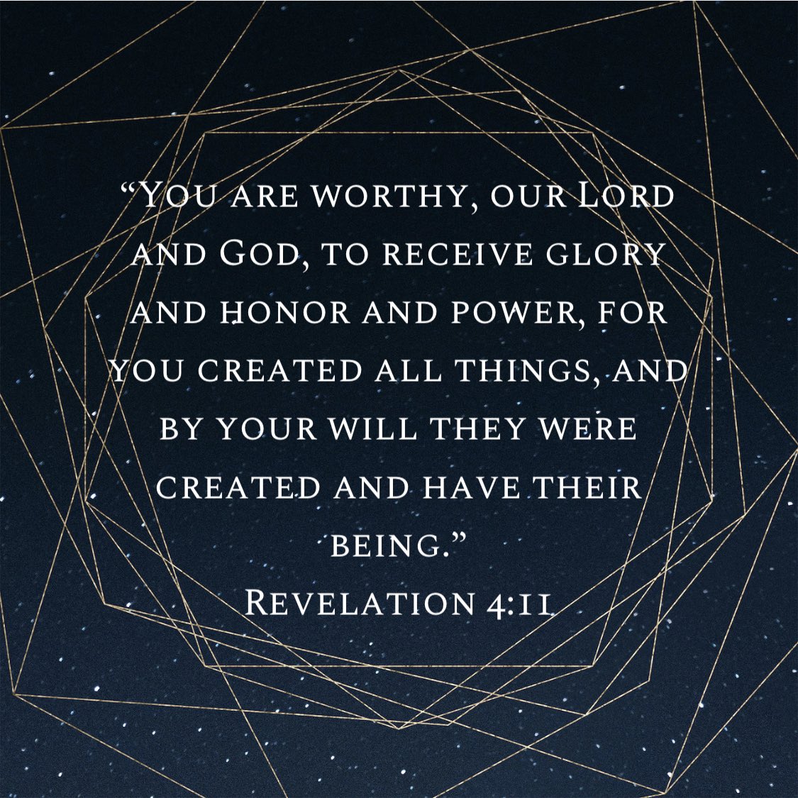 “You are worthy, our Lord and God, to receive glory and honor and power, for you created all things, and by your will they were created and have their being.””
Revelation 4:11 NIV

bible.com/bible/111/rev.…

#InfernoMob 🔥 
#PatriotsCross ✝️
#UnitedWeStand 🗽
#UWS369 🇺🇸