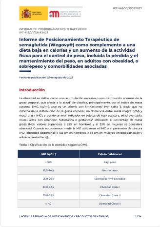 La <a href="/AEMPSGOB/">AEMPS</a>  aprueba semaglutida para tratamiento de la obesidad 
aemps.gob.es/medicamentosUs…