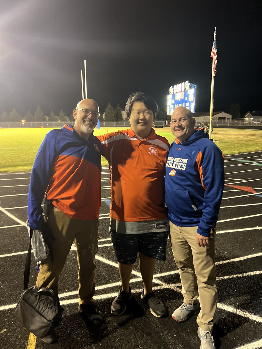 curtishoops3's tweet photo. Big thanks to Phil Jerbi(AD) and Matt Cascio(Principal) for taking great care of me at IHSA Week 3 Genoa Kingston vs Oregon football game at GKHS this Friday night! Great friends and see you soon!! #PromotePositive #LeadtheWay #Genowhere @GKCogsAthletics @Jerb32 @Casciom74 https://t.co/ECRd7motqp