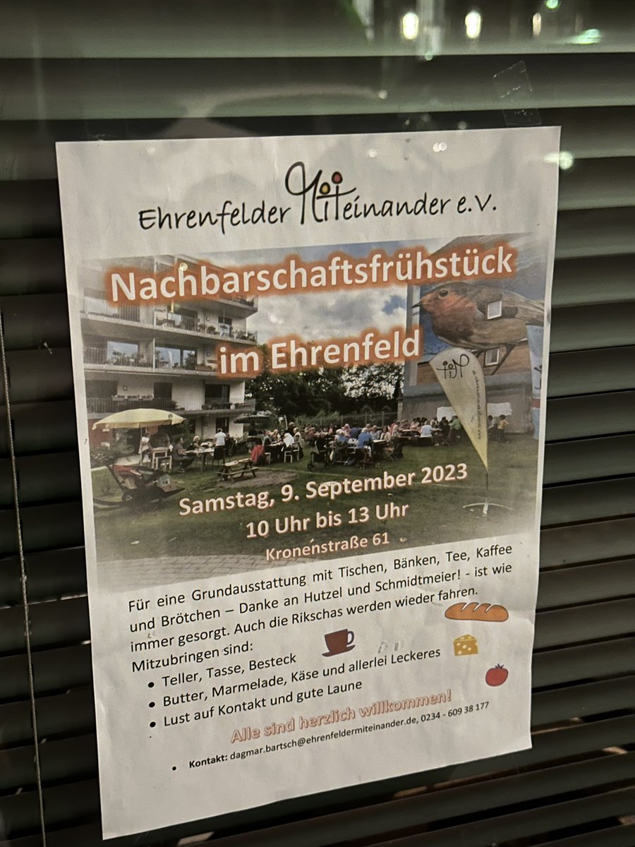 EhrenfelderMit's tweet photo. Nach dem gemeinsamen Frühstück im Mai gibt es heute wieder ein Frühstück ☕️🥖 der Nachbarschaftsinitiative #EhrenfelderMiteinander im #Bochum​er Ehrenfeld #boEhrenfeld.
Heute ab 10 Uhr (bei der Krone 👑 Kronenstr. 61).

Weitere Infos hier: https://t.co/Zx3ozWHdmz #Frühstück https://t.co/C5BB7rfFdO