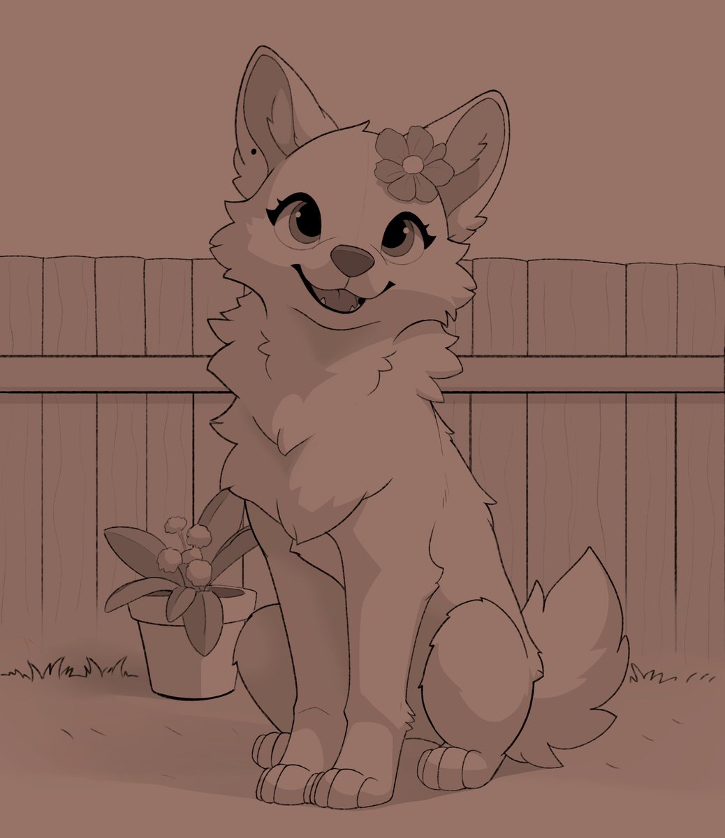 chimi_artt's tweet image. Happy to smell you
She enjoys gardening :3