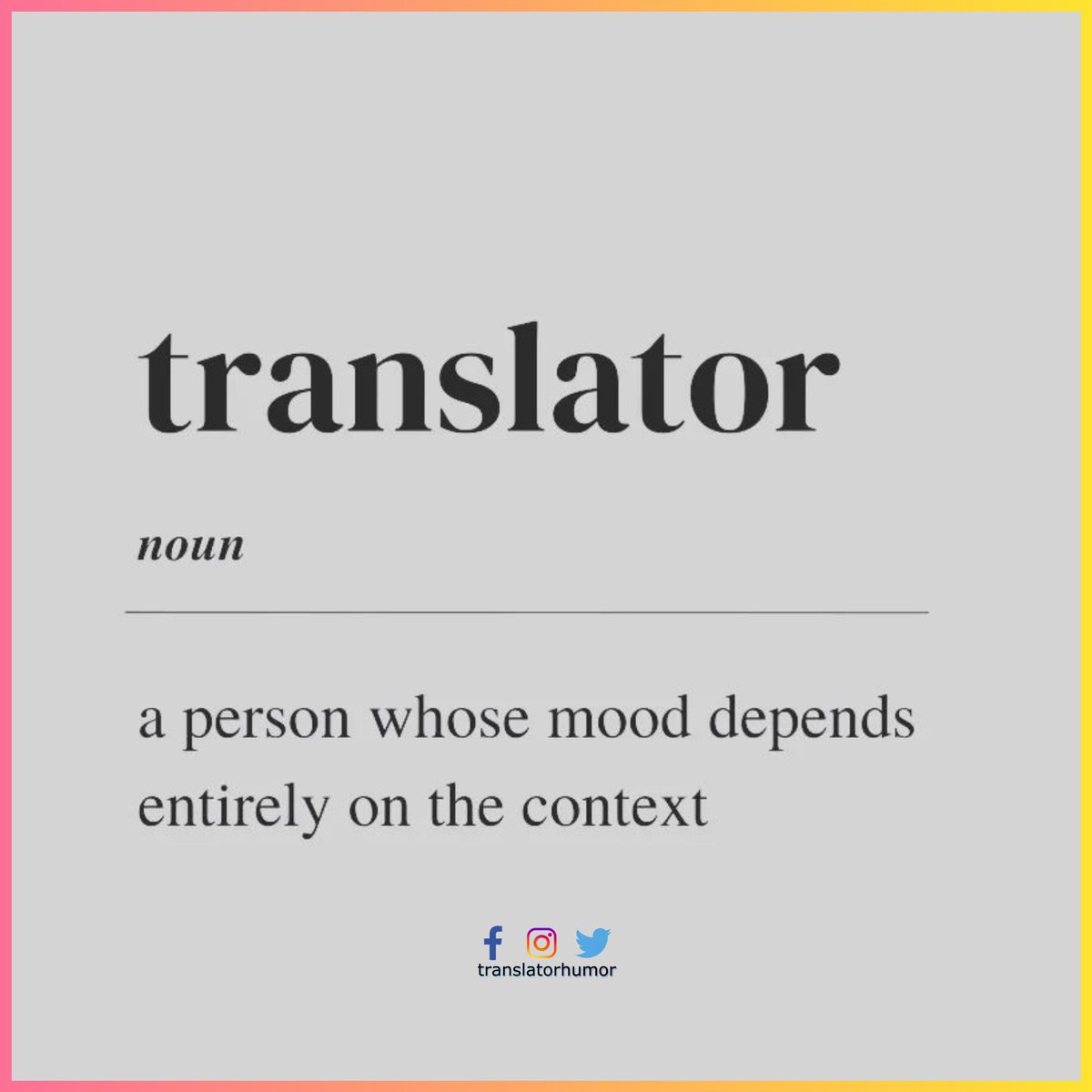 #TRANSLATOR: Agree.✅

#translatorhumormemes #interpreter #translators #interpreting #translations #translation #interpreters #xl8 #traducciones #t9n #l10n #translate #freelancetranslator #1nt #ceviri #traductor #traducción #interpret #translating #traducao #traduccion #postedit