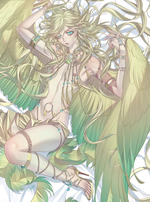 コミッションで「一番美しい装いでお願いします」っつったらほぼ裸で来た弁天を描きました裸やんけ!