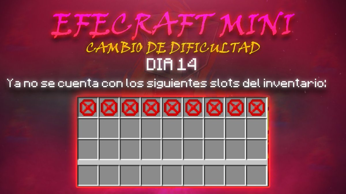 eFeCraft_SMP's tweet photo. ⛔️DÍA 14⛔️
🔥CAMBIOS DE DIFICULTAD🔥 https://t.co/JRwJLrp2xZ