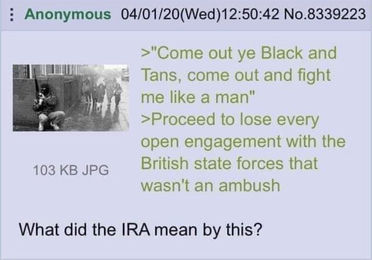 >IRA mentioned as a success story

Opinion disregarded