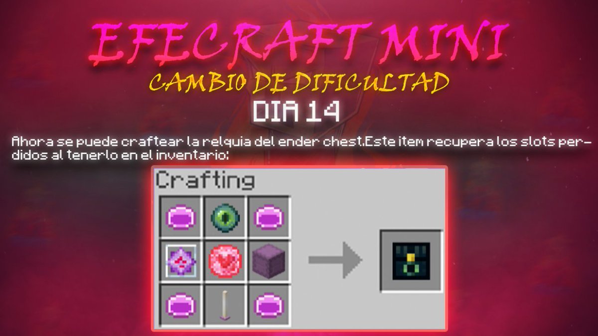 eFeCraft_SMP's tweet photo. ⛔️DÍA 14⛔️
🔥CAMBIOS DE DIFICULTAD🔥 https://t.co/LmqZ5vHcJi