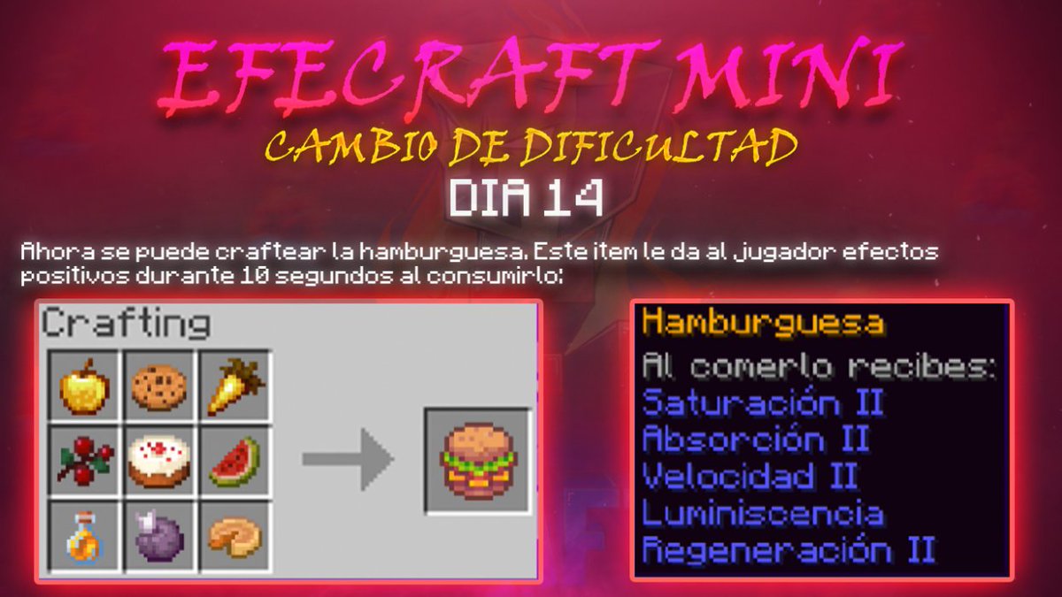 eFeCraft_SMP's tweet photo. ⛔️DÍA 14⛔️
🔥CAMBIOS DE DIFICULTAD🔥 https://t.co/3iA4jPbOZa