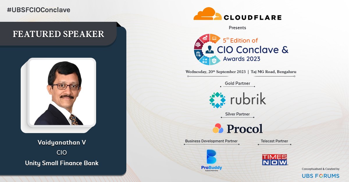 ubsforums's tweet image. Meet 𝗩𝗮𝗶𝗱𝘆𝗮𝗻𝗮𝘁𝗵𝗮𝗻 𝗩 an experienced speaker who will inspire &amp;amp; enlighten us at our Exclusive "5th Edition CIO Conclave &amp;amp; Awards 2023" happening on Wed,20th September 2023 at Taj MG Road,Bengaluru.  
Register At- tinyurl.com/5c382b5w 
#UBSFCIO #CIOConclave #UnitySFB