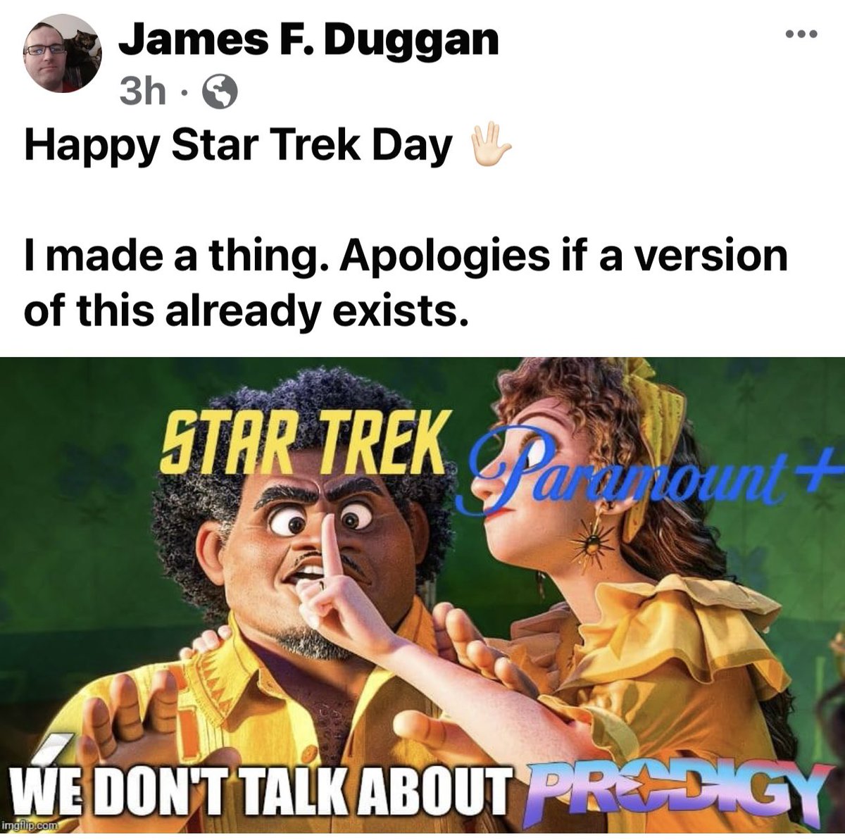 lanaholt's tweet photo. Like wtf @paramountplus @TrekProdigyRoom  No mention of Prodigy on Star Trek Day! https://t.co/P2ORScbWu0