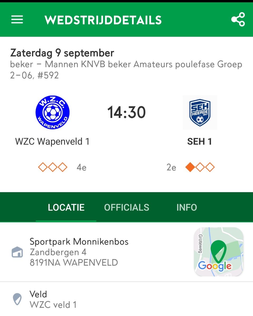 💙🤍 ! M A T C H D A Y !🤍💙

⚽️ <a href="/wzcwapenveld/">WZC Wapenveld</a> 1 - <a href="/vvSEH/">v.v. S.E.H. ⚽️</a> 1
⏰ Aanvang: 14.30 uur
🏟 Sportpark Monnikenbos
📍 Wapenveld
🗣 W. Weuring

#oost4B #wittemuizen #wemogenweer #derbytime #bekerduel2 #steunvande12eman #wzcseh